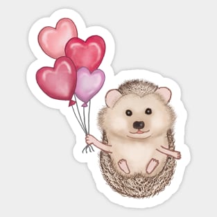 cute hedgehog with balloons Sticker